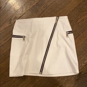 White faux leather skirt